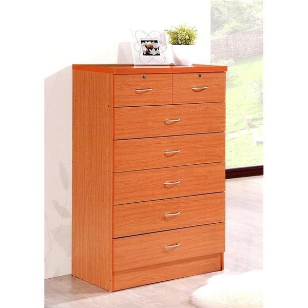 Hodedah Hodedah Hi70Dr Cherry 7 Drawer Jumbo Chest Hi70Dr Cherry